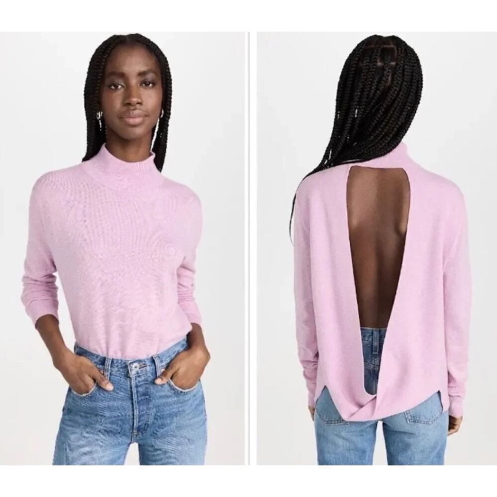 Atoir Endless Rain Open Back Draped Mock Neck Sweater Pink NWT $248